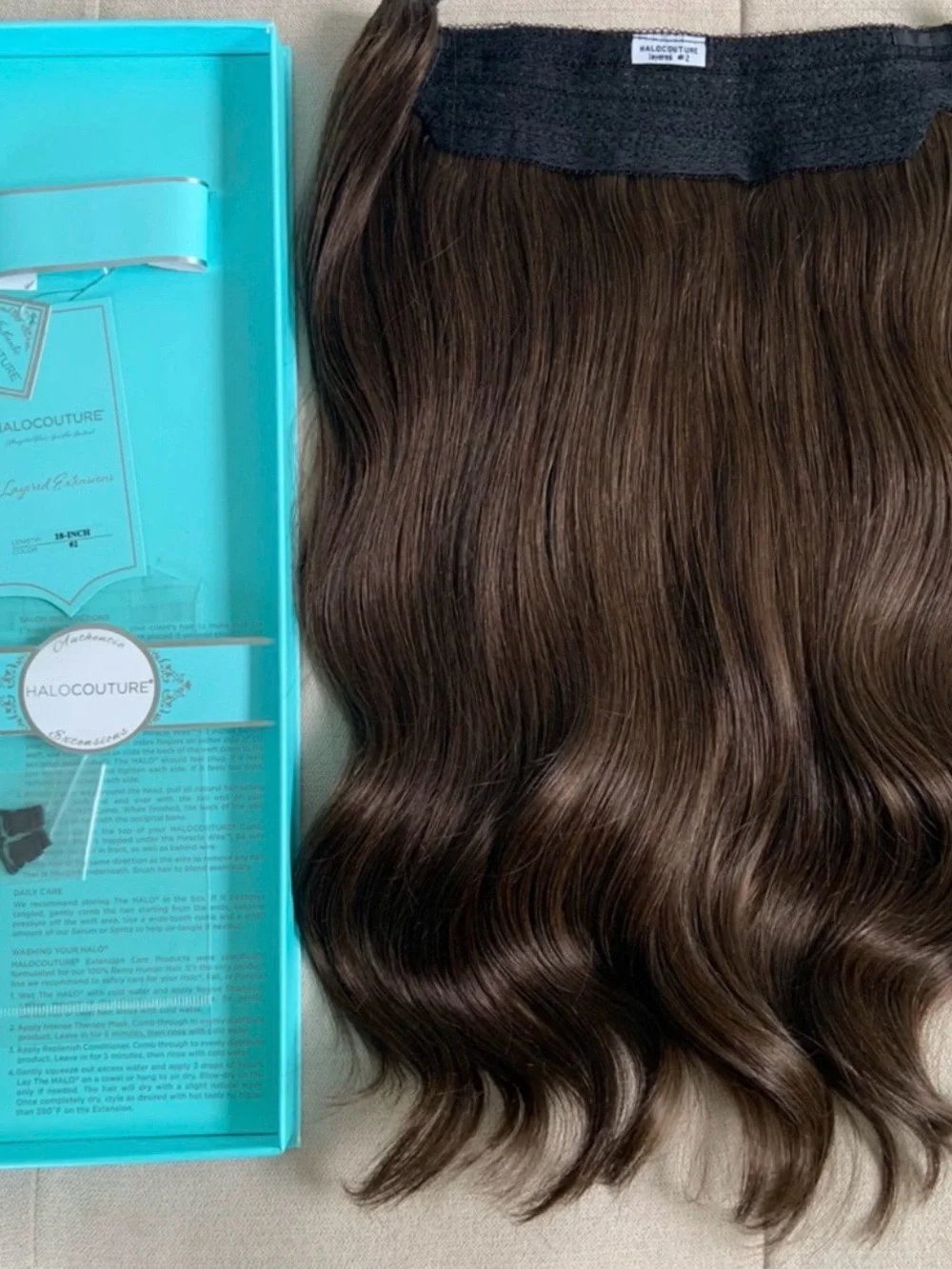 Halocouture Halo Hair Extensions 18 Inches #2 Dark Brown Layered Halo